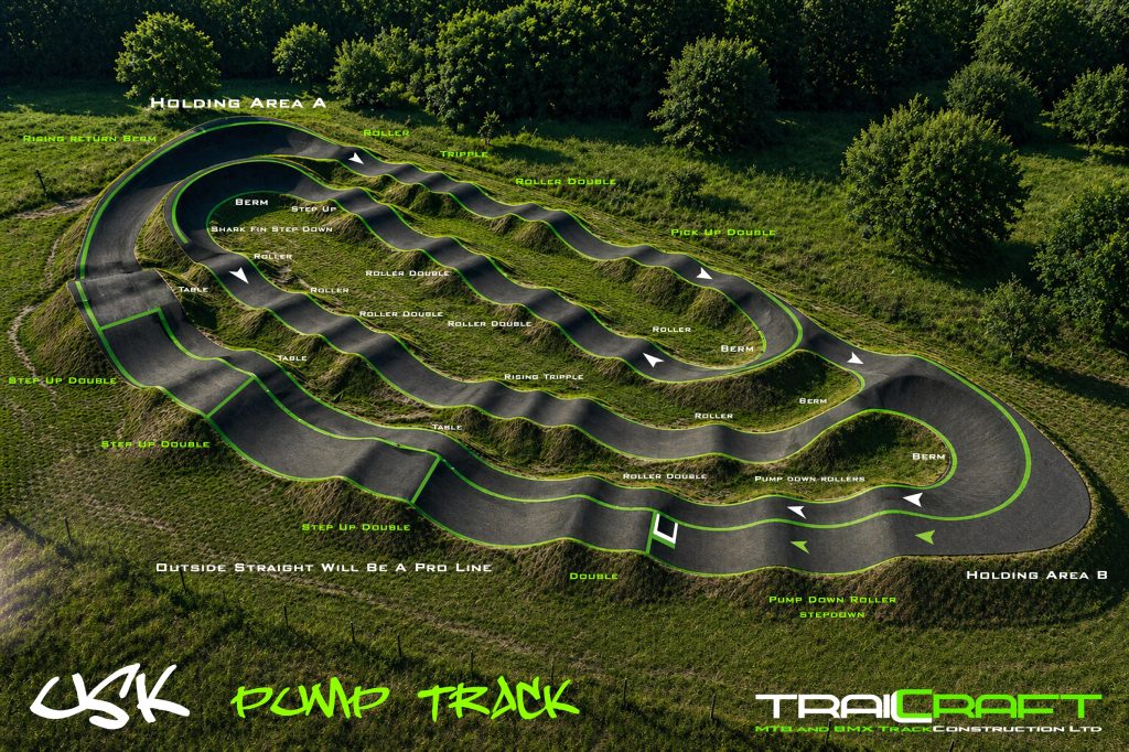 Cropped track and logo